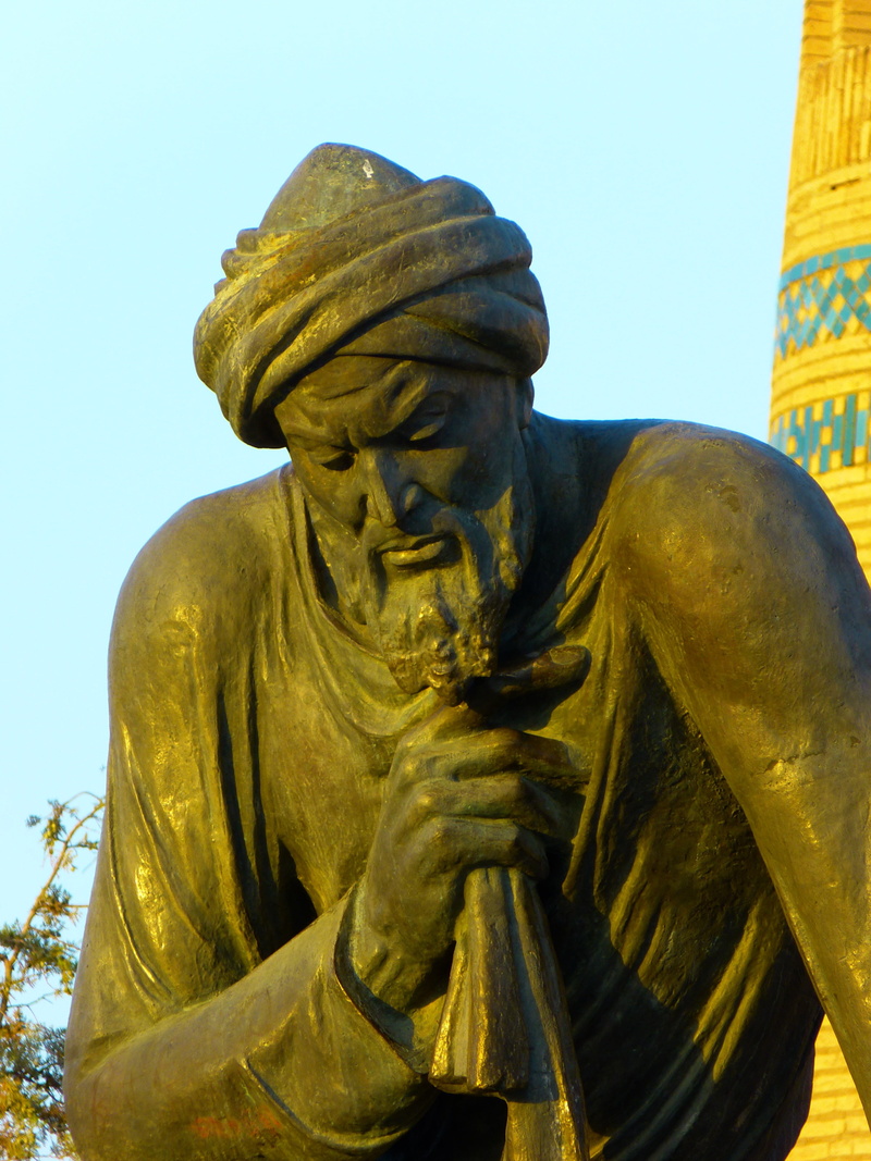 uzbekistan, architecture, algorithm, no people, universal scholar, man, statue, belief, religion, spirituality, government, sky, mathematician, ibn musa al khwarazmi evening mood