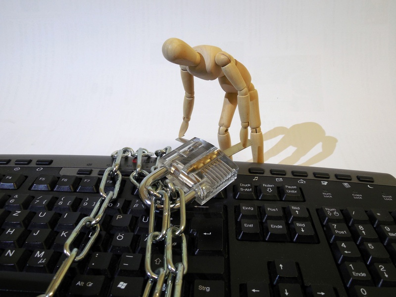 communication, theft, robot, pc, data, burglary, close-up, human representation, table, machinery, computer equipment, 2K, still life, keyboard, access