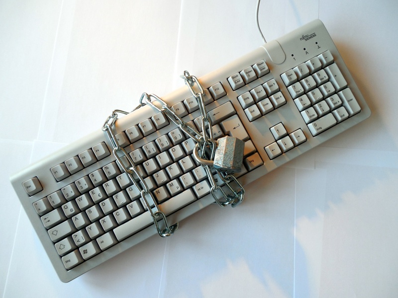 secure, computer keyboard, technology, padlock, wireless technology, laptop, table, data theft, communication, keyboard, gray, keyword, security, text