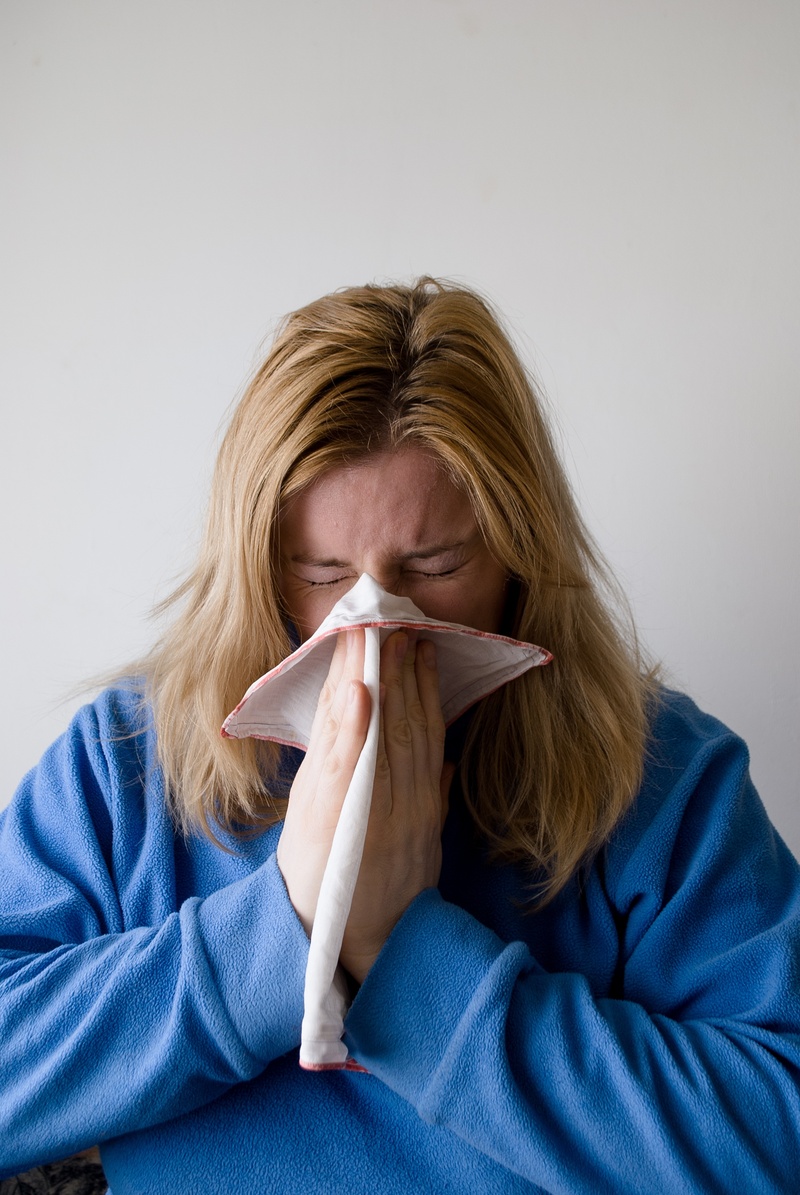 sickness, healthcare And Medicine, blond hair, winter, nose, face, people, portrait, cold And Flu, blond, blue, flu, sick, white, adult, illness, depression - sadness