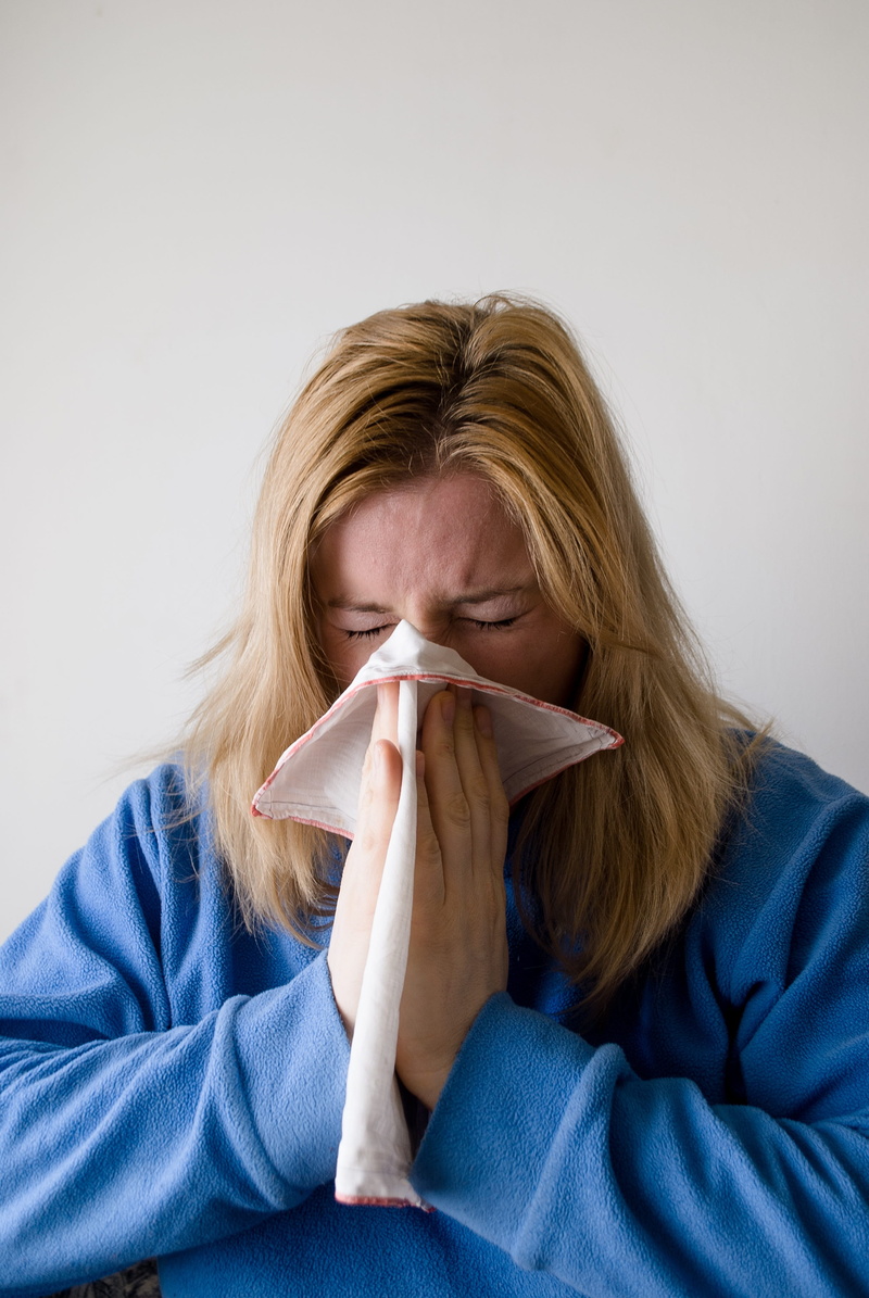 sick, one person, sadness, white, hospital, towel, emotion, blue, model, cold and flu, young women, adult, blowing, blond hair, person, facial tissue, young adult
