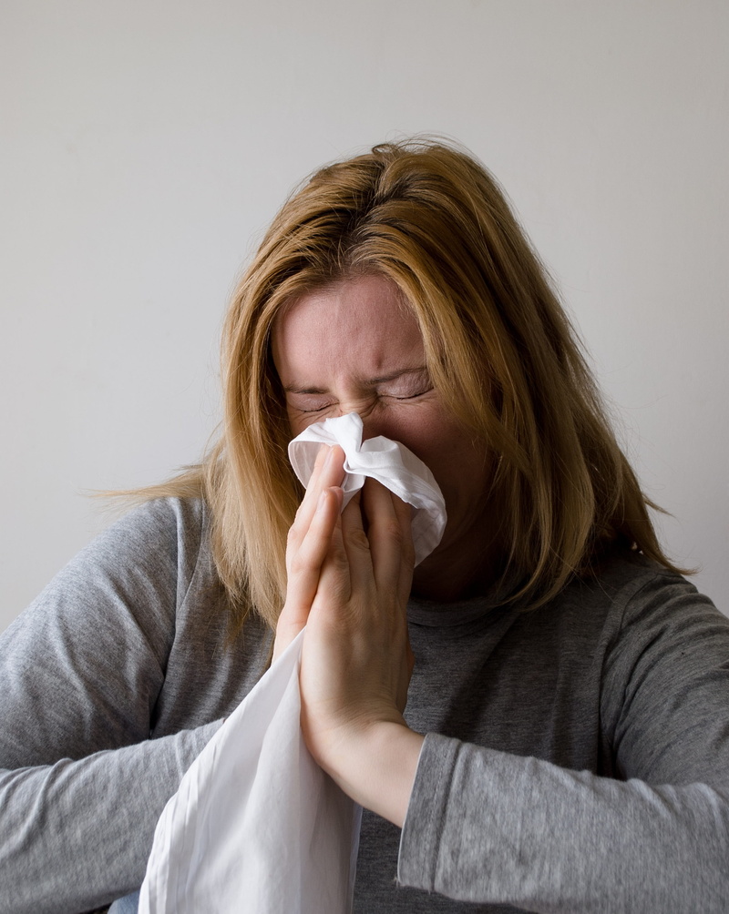 towel, fever, nose, sneezing, healthcare and medicine, blue, model, allergy, grey, person, hospital, white, cold and flu, disease, blond, female, winter