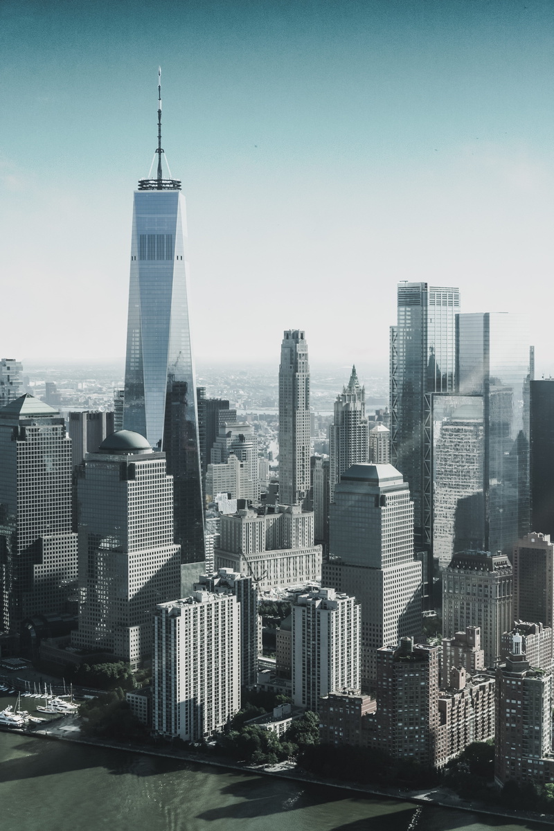 one world trade center, angle, building exterior, photography, buildings, nature, 5K, city, waterfront, office building exterior, office, built structure