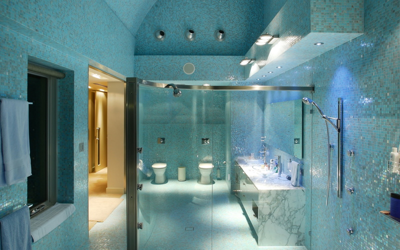 mirror, interior, hotel, shower, built structure, bathroom, luxury, corridor, tile, two, wall - Building Feature, clean, wall, reflection, glass - material
