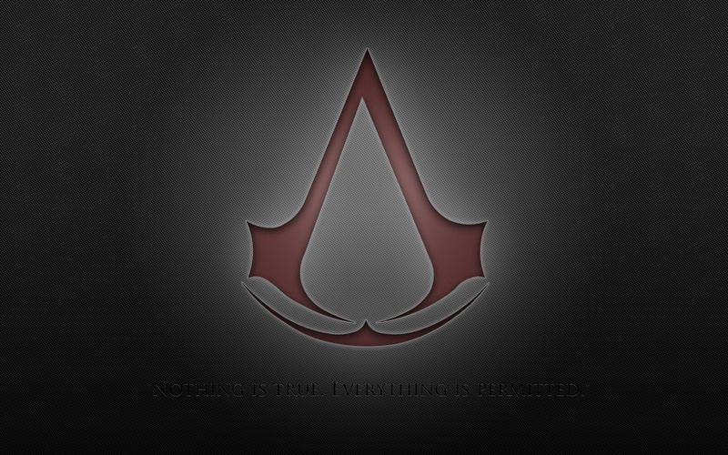 red, assassins symbol, background, assassins creed, quote, 1080P