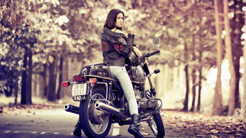 motorbikes, engines, 1080P, middle, women, finger