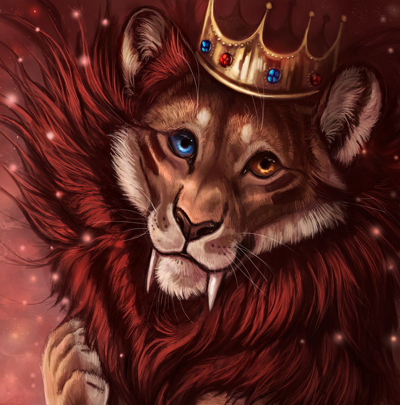 crown, king, art, lion, king of beasts, 2K