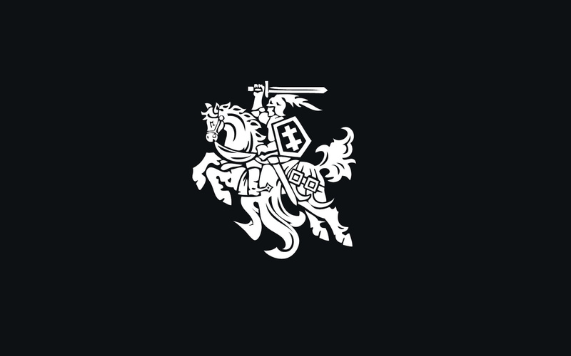 illuminated, Lithuania, animal representation, human, design, night, art and craft, cut out, coat of arms, dark, black background, riding, decoration, horse