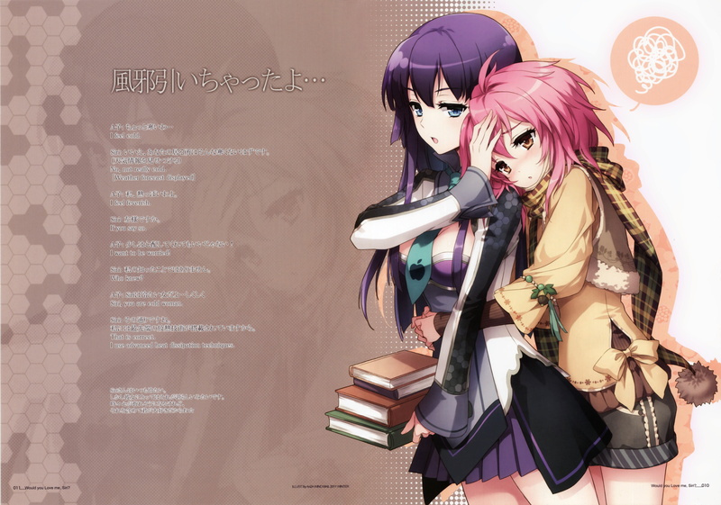 waist up, holding, studio shot, females, anime, standing, anime girls, women, publication, adult, beautiful woman, text, indoors, young adult, Siri, activity