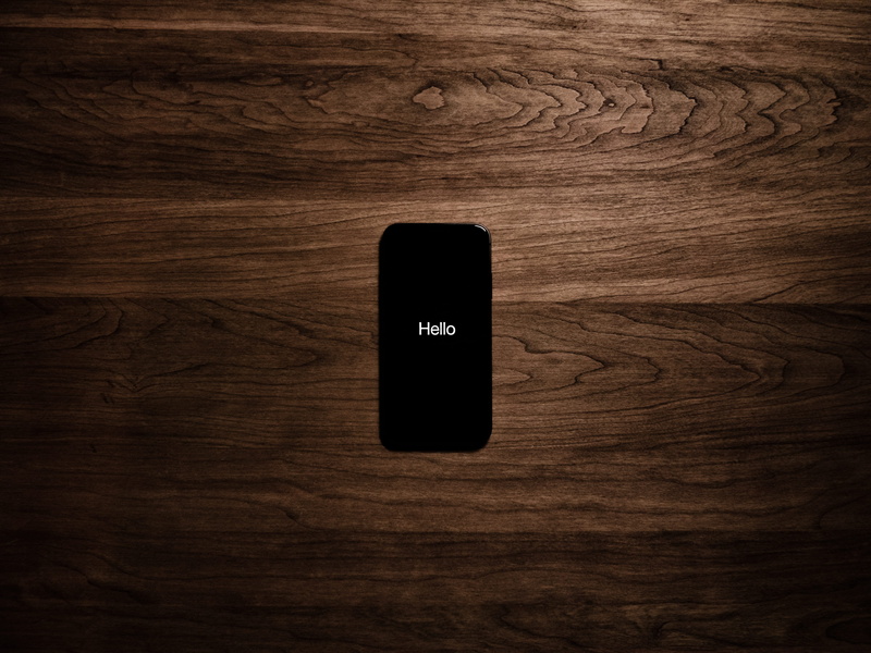 still life, wood, phone, close-up, simple, pattern, iphone, brown, surface, device, simplicity, iPhone X, 4K, communication, black color, turned, black