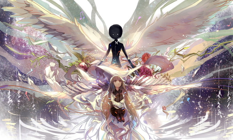 anime, 720P, girl, wings, character, angel, deemo