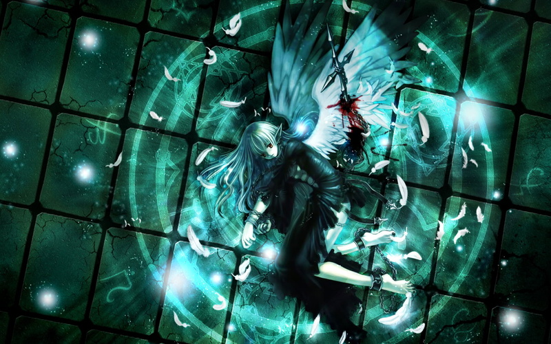 people, water, ceiling, real people, blood, anime girls, group of people, tiled floor, lighting equipment, high angle view, women, fantasy girl, indoors