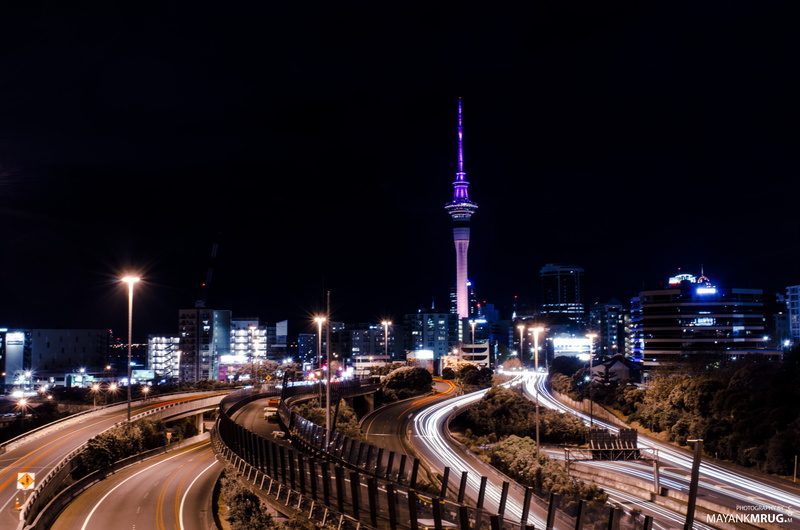 Auckland, New Zealand, clouds, light trails, 4K, cityscape