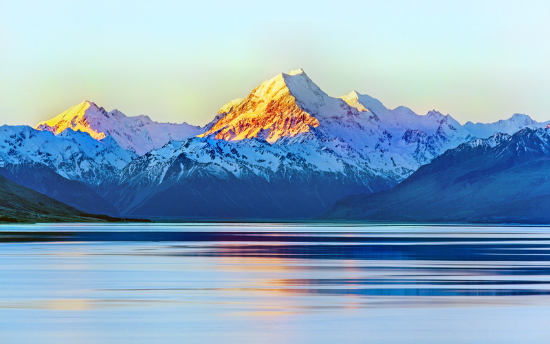 New Zealand, blurred motion, scenics - nature, ice, nature, sky, lake, 4K, mountain peak, mountain, Aoraki, no people, tranquil scene, motion, waterfront