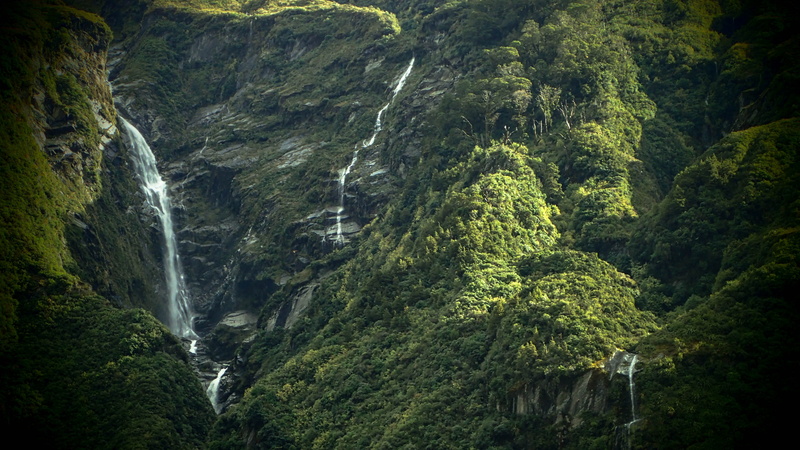rock - object, beauty in nature, water, waterfall, solid, mountains, long exposure, tree, newzealand, formation, no people, non-urban scene, bush, moss