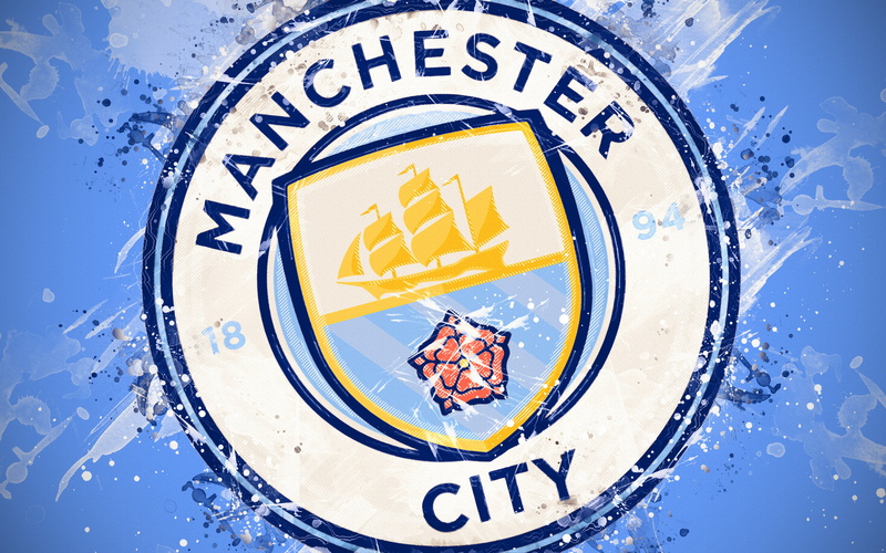 Manchester City F.C., 4K, Logo, Soccer
