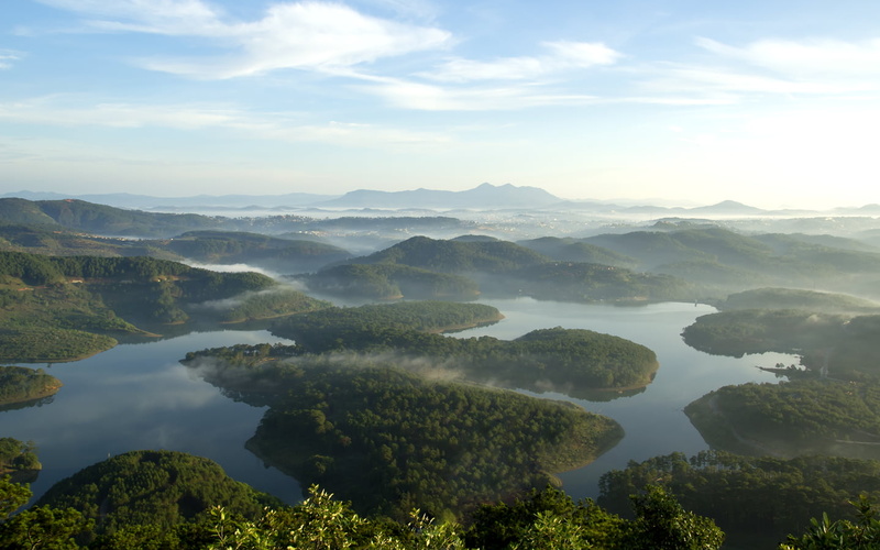 Dalat, beauty in nature, trees, view, plant, no people, day, landscape, green color, mountain, environment, cloud - sky, scenics - nature, body, aerial