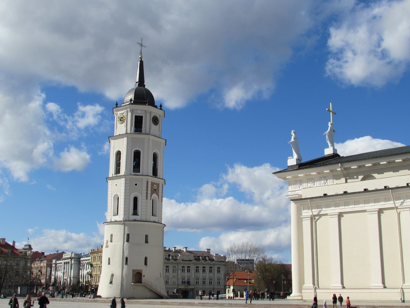 religion, outdoors, city, capital, europe, Tower, Lithuania, cloud - sky, statue, baltic, historic, Vilnius, travel destinations, nature, building exterior