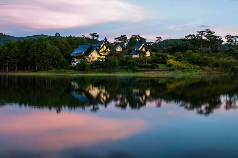 scenics - nature, nature, beauty in nature, no people, transportation, architecture, the morning, waterfront, day, sky, reflection, tree, lake, tranquility