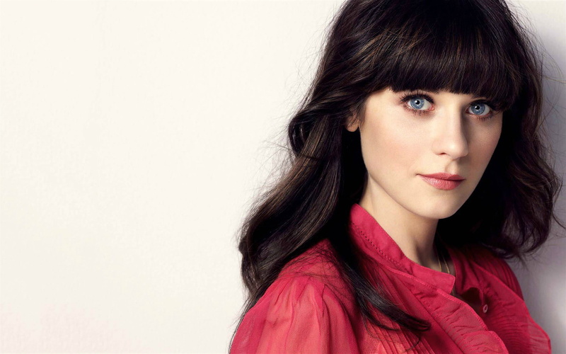 teenager, beauty, adult, one person, Zooey Deschanel, contemplation, headshot, hairstyle, indoors, looking at camera, young women, young adult, studio shot