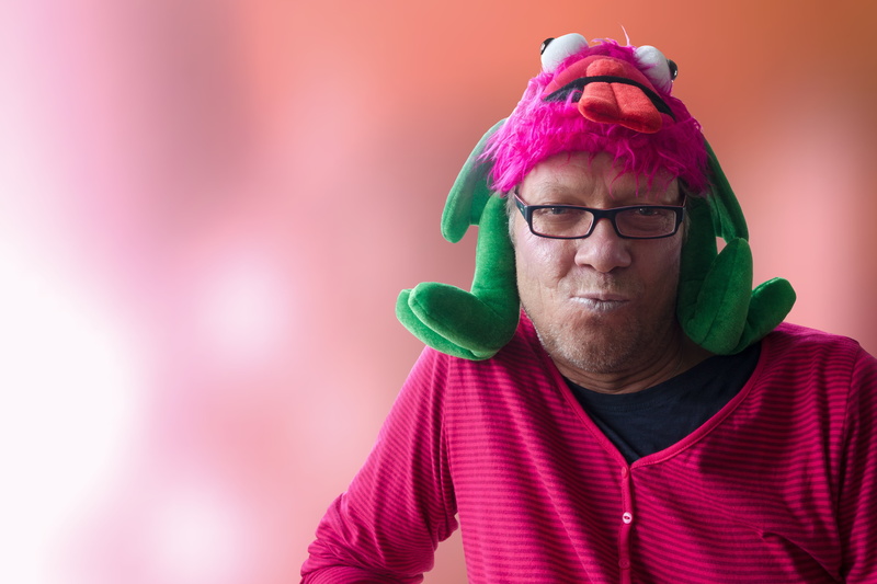 men, mature adult, melted, glasses, mask, making a face, adult, panel, purple, pink, copy space, man, foolish, caucasian Ethnicity, carnival, costume, plush