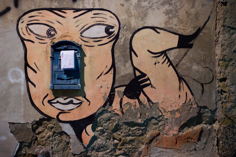 architecture, wall, animal, bird, black, male likeness, built structure, painting, representation, close-up, art, tag, make out, shooting range, brown
