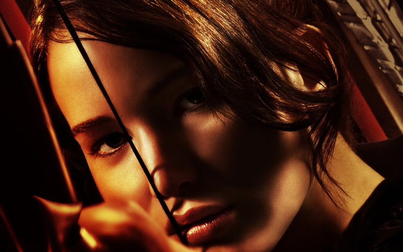 face, The Hunger Games, Jennifer Lawrence, archery, women, 2K, bow