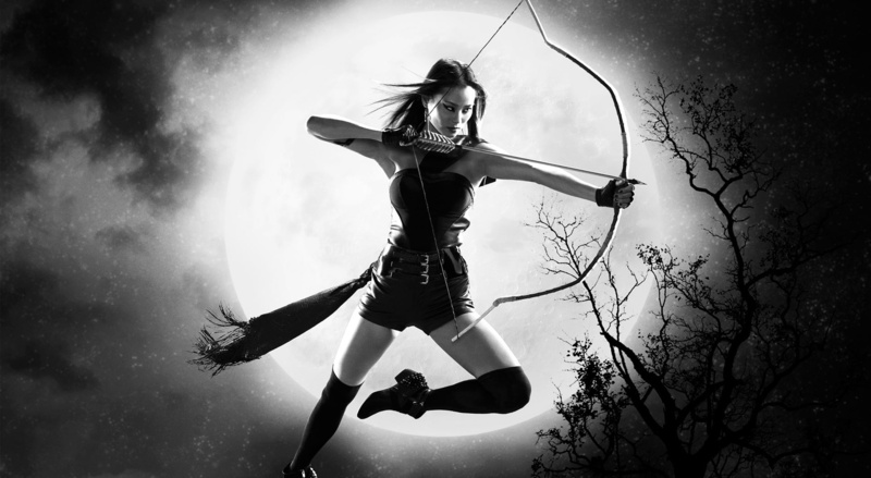 bow, full length, Other Movies, arts culture and entertainment, composite, outdoors, real people, motion, full moon, sport, skill, 1080P, human arm, black