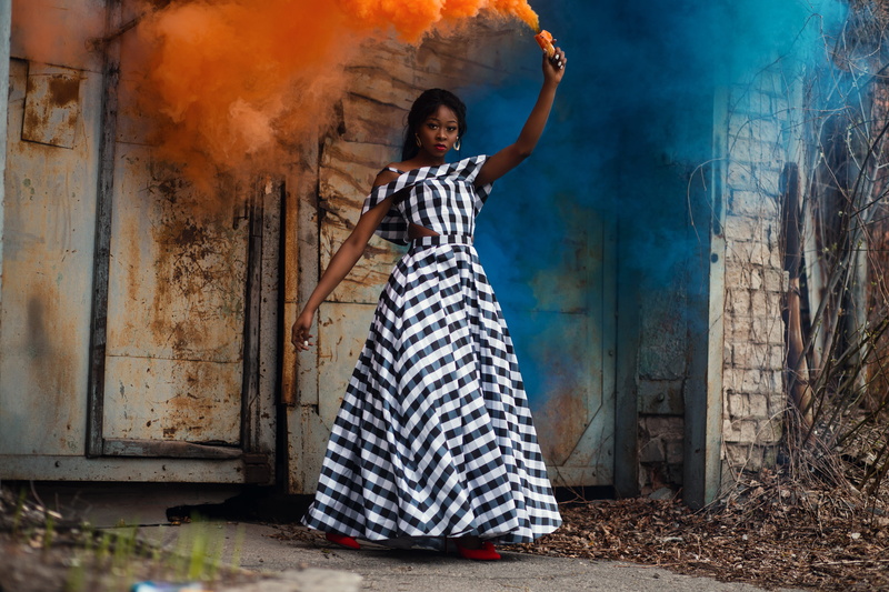 smoke, portrait, holding, door, women fashion, young adult, wear, looking, one person, style, woman, adult, fashion, young women, abandoned, daytime, beautiful woman