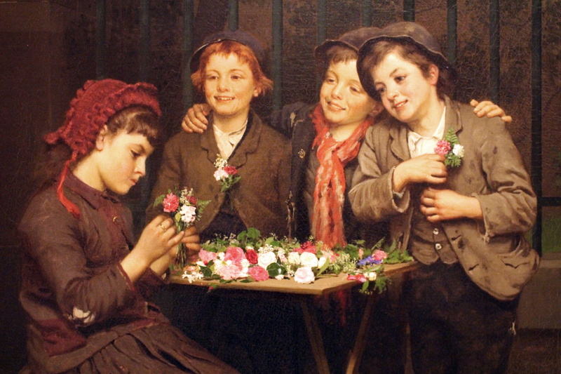 background, women, painting, people, flower, difficult customers, smiling, togetherness, couple - relationship, warm clothing, event, bouquet, clientele