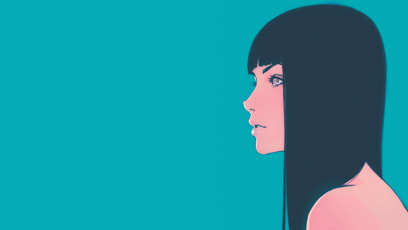 1080P, drawn, Ilya Kuvshinov, side view, digital art, bangs