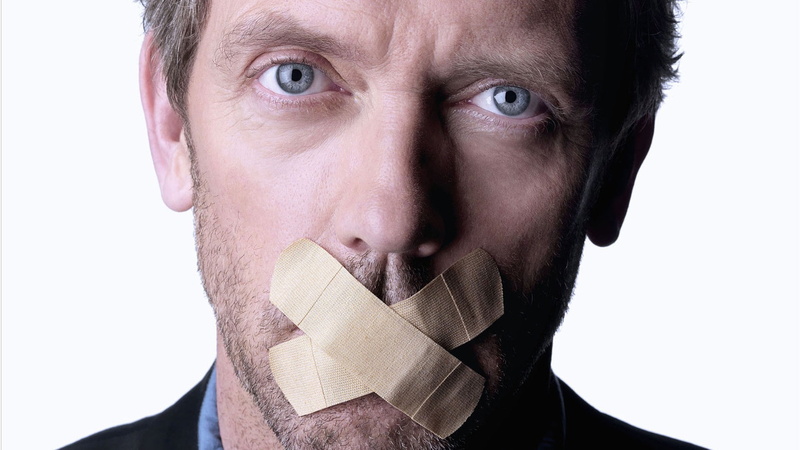 censorship, adhesive tape, communication, human face, looking at camera, aggression, adult, house md_ hugh laurie, mature adult, males, body part, silence