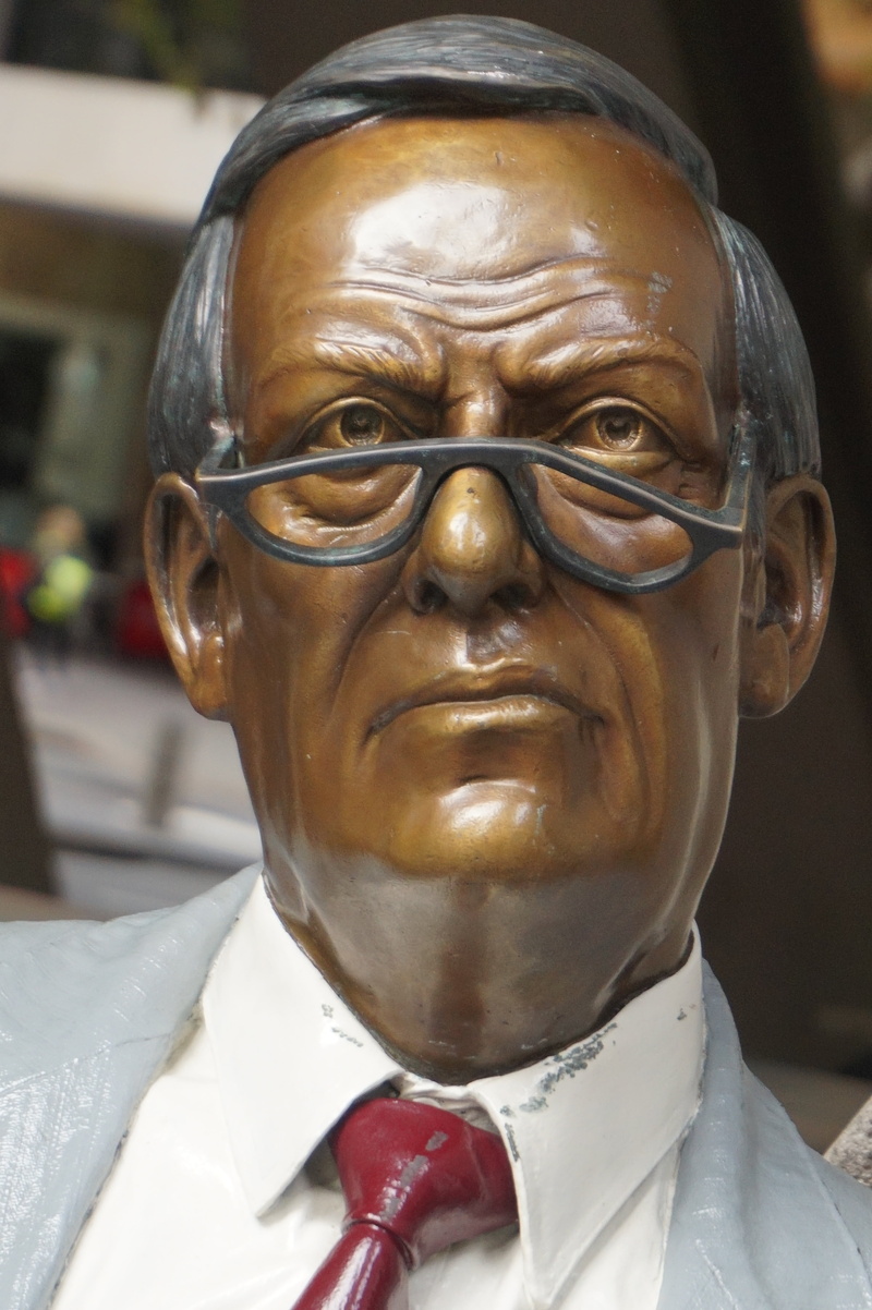 statue, men, looking at camera, businessman, serious, sydney, art and craft, males, banker, one person, eyeglasses, headshot, people, focus on foreground