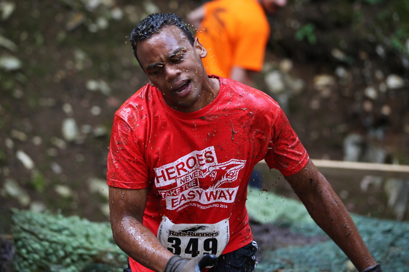 4K, shirt, motivation, smiling, man, outdoors, red, cool, emotion, strongman, cross country, hobby, mudrun, team, nature, fun run, day, action, one person