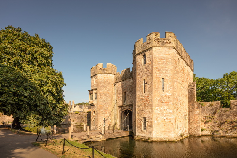 outdoors, fort, plant, no people, towers, clear sky, day, castle, travel destinations, nature, england, architecture, somerset, bridge, drawbridge, the bishops palace and gardens