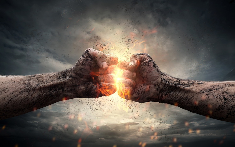 fist, fire, fighting, hand, 2K, fists, bump, illustration