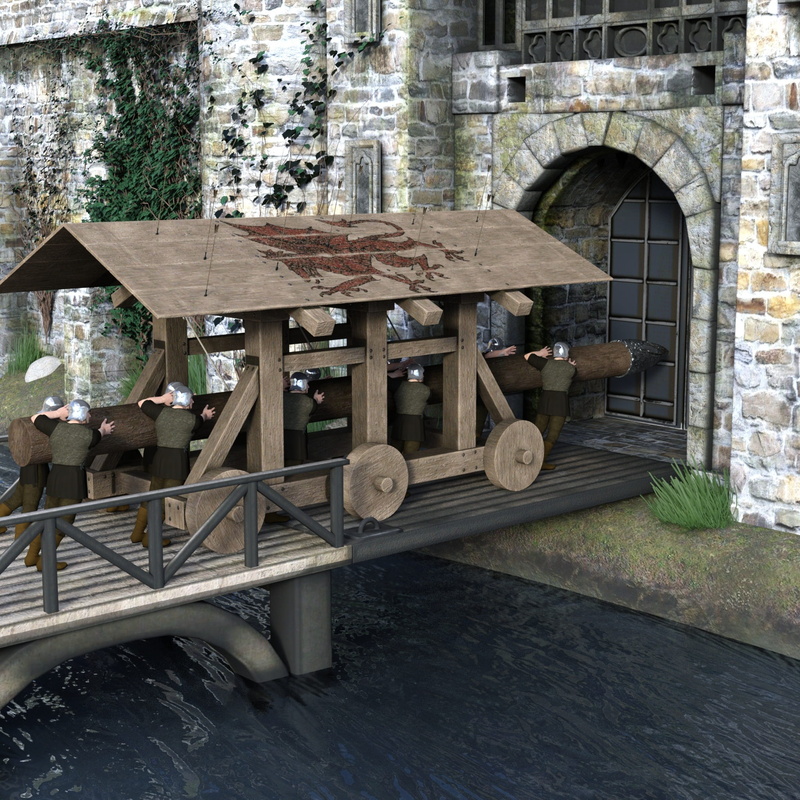 nature, castle, empty, old, fortification, architecture, medieval, plant, connection, battering ram, seat, transportation, wood - material, moat, no people