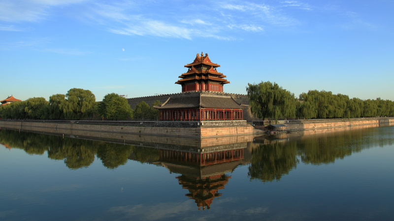 sky, travel, the scenery, palace, 4K, architecture, tourism, reflection, outdoors, blue, the national palace museum, turret, the past, museum, National Palace Museum