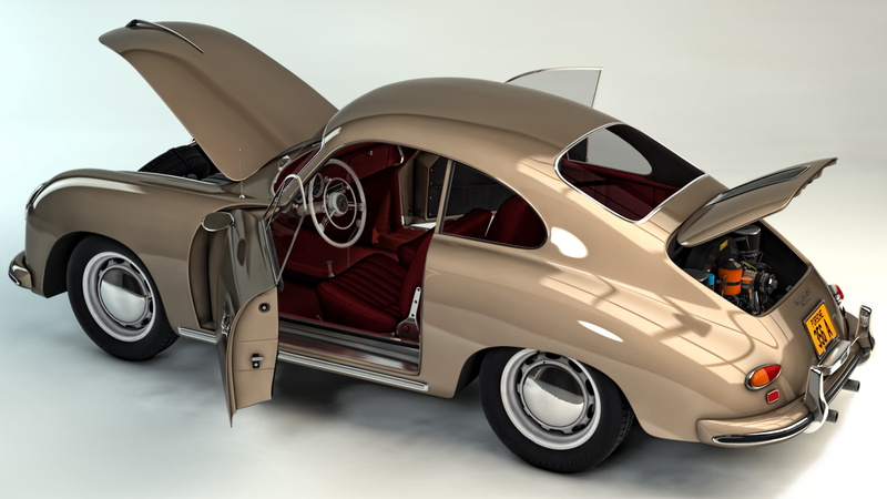 wallpaper., quick, rear-wheel drive, easy, abstraction, car, sports, art, 2K, in the management of, auto, Porsche 356 A, two-door, rear-engined