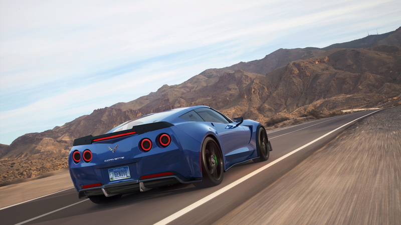 sport, Genovation GXE, 4k, electric car, car, blue, corvette, 4K, CES 2018