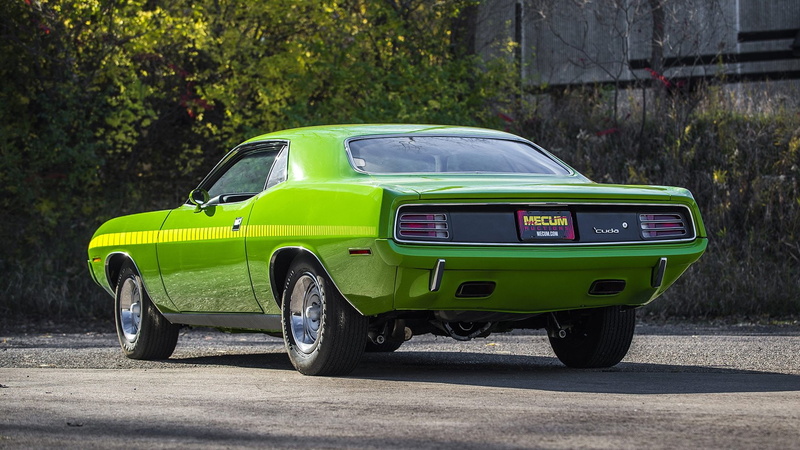 cars, 720P, cuda, pack, 1970, green, plymouth, six, 440