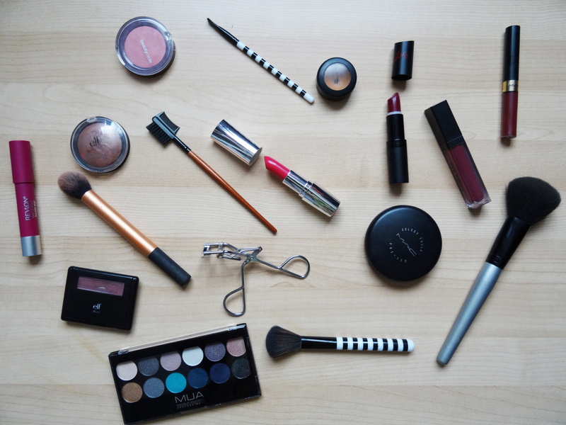 beauty Product, wood - material, no people, foundation, directly above, brush, multi colored, table, lips, lipstick, still life, 5K, mac, choice, indoors