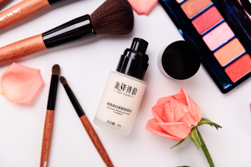 beauty product, close-up, liquid foundation, 8K, cosmetic, flower, make-up brush, group of objects, beauty in nature, flowering plant, beauty, still life
