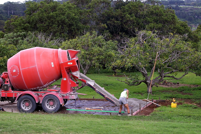 plant, transportation, occupation, men, foundation, building, field, red, one person, land, pouring, mode of transportation, day, industry, 2K, concrete