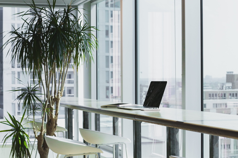 seat, color Image, glass - material, window, time Of Day, indoors, laptop, chair, communication, business, wireless technology, top, workspace, grovemade