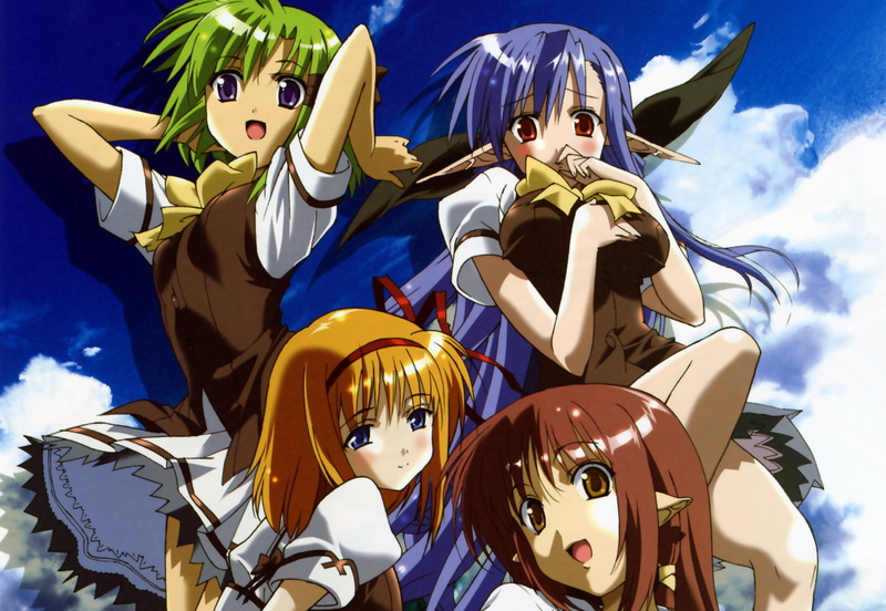 Shuffle!, Anime, Kaede Fuyou, 2K, Asa Shigure, Nerine (Shuffle!), Lisianthus (Shuffle!)