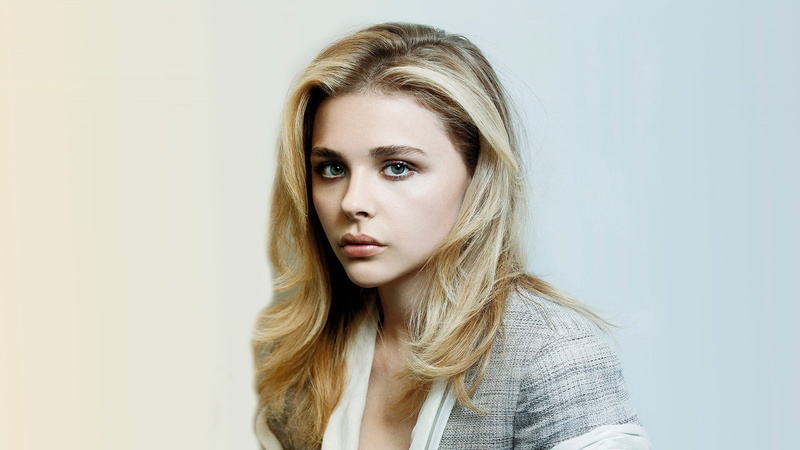 long hair, one person, studio shot, Chloë Grace Moretz, adult, white background, casual clothing, young adult, actress, beauty, front view, looking at camera