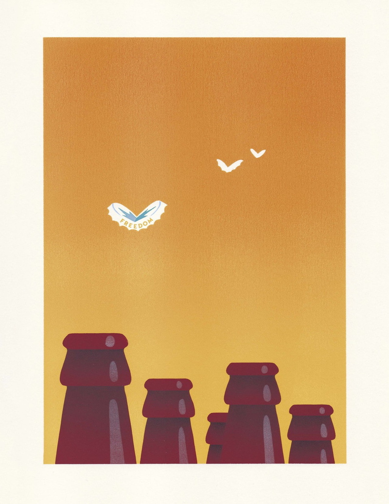 imagination, minimalism, digital art, birds, Picture Frames, artwork, Thomas Danthony, 720P, bottles, Portrait Display, dom