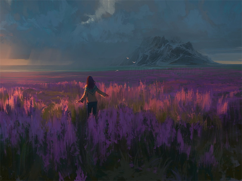 concepts, 1080P, digital art, hd, aircraft, 1920x1440 px, digital, px, Field, x, Landscape, painting, artwork, art