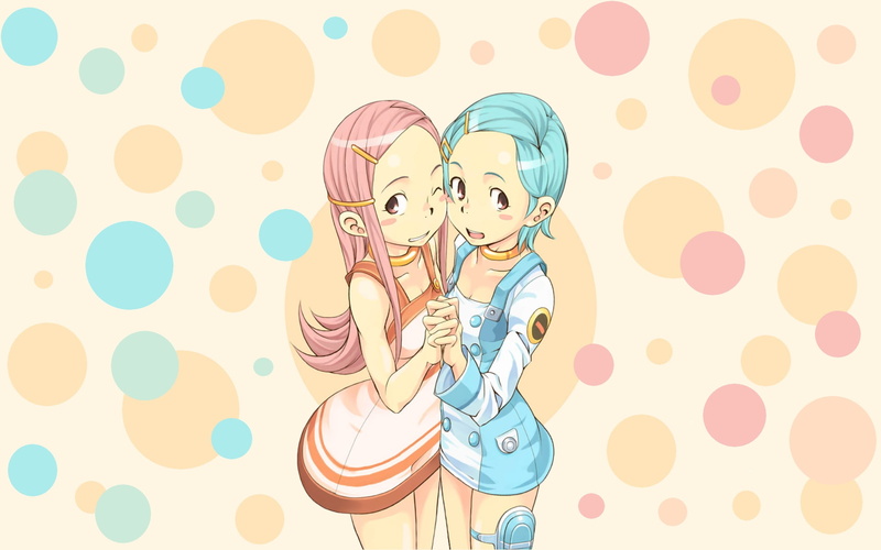 front view, Eureka Seven, young adult, females, anime girls, lifestyles, waist up, 1080P, digital composite, Eureka (character), leisure activity, shape